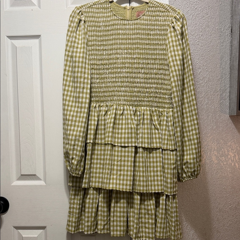 JessaKae Green Gingham Midi Dress